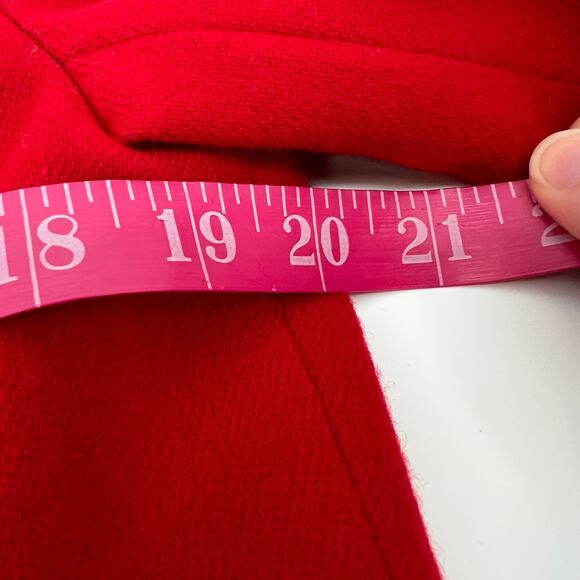Vtg Sag Harbor Wool Blazer Womens 8 Red One Button Boxy Single Breasted Jacket - Picture 10 of 11